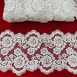 Corded Double Sided Lace Trimming 100 Percent Polyester Net Mesh Fabric - White Silver Cording, Gold, 7" Width (1 Yard)