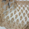Beaded Lace Fabric on Polyester Net Mesh