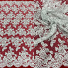 1 Yard Corded Bridal Lace Fabric Embroidered on 100% Polyester Net Mesh – 51"