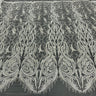 1 Yard Beaded & Corded Bridal Lace Fabric Embroidered on 100% Polyester Net Mesh