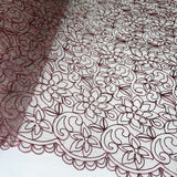 Embroidered Corded Bridal Lace Fuchsia