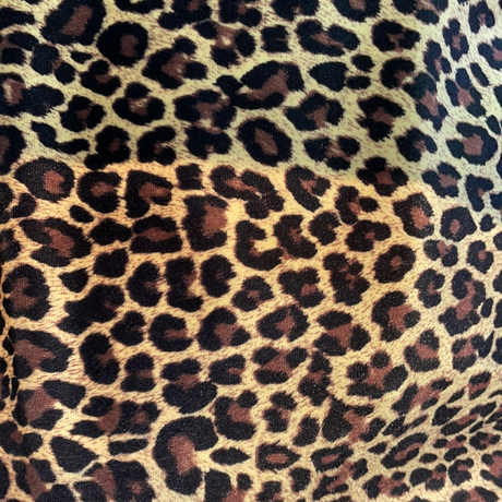 Safari Printed Stretch Velvet Fabric - Tiger, Zebra, Baby Leopard, Leopard, 52" Width (1 Yard)