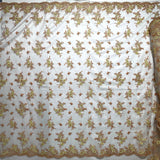 Corded Bridal Lace Fabric - Sage/Pink, Rainbow, Camel/Yellow, Silver, 51" Width (1 Yard)