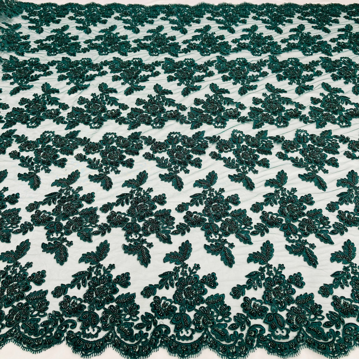 Beaded Corded Bridal Lace Fabric 51" Wide