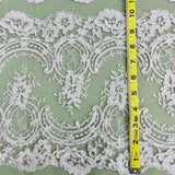 Beaded Corded Bridal Lace Mesh