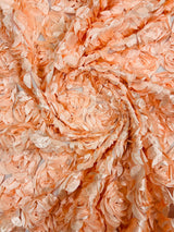 3D Roses On A Mesh Fabric - 54" Width, Color Options (1 Yard)
