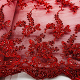 Beaded Corded Lace Mesh