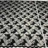 1 Yard Regal Beaded and Corded Lace Fabric Embroidered on Polyester Net Mesh