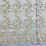 Beaded 3D Floral Lace Mesh