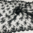 Corded Bridal Lace Fabric on Polyester Net Mesh