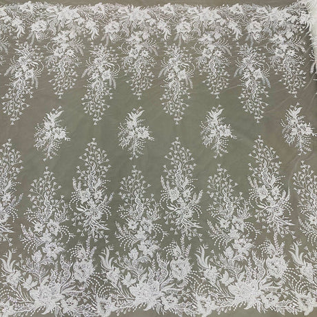 Beaded Lace Fabric Embroidered on 100% Polyester Net Mesh – Lace USA