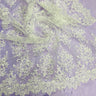 1 Yard - Corded Bridal Lace Fabric Embroidered on 100% Polyester Net Mesh - 54"