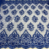 Beaded Corded Bridal Lace Mesh