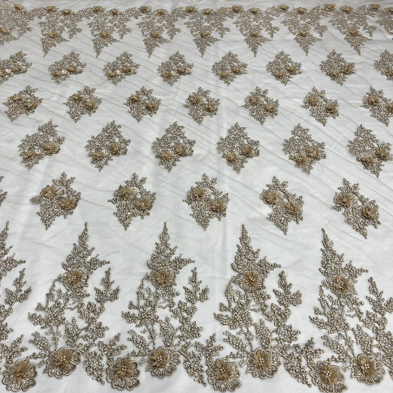 Embroidered 3D Floral Lace Black