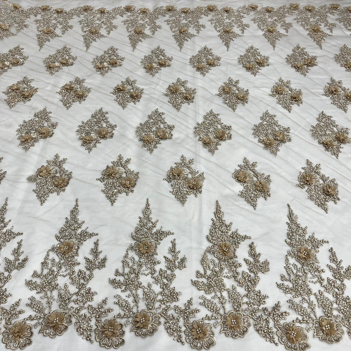 Embroidered 3D Floral Lace Black