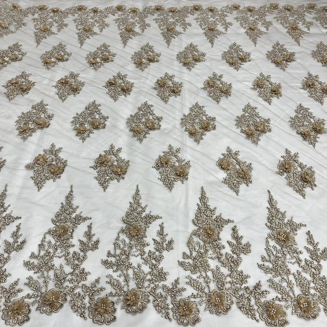 Embroidered 3D Floral Lace Black