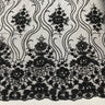 1 Yard Silver Beaded Lace Fabric Embroidered on Polyester Net Mesh Pearl Detail 51 Inch Width