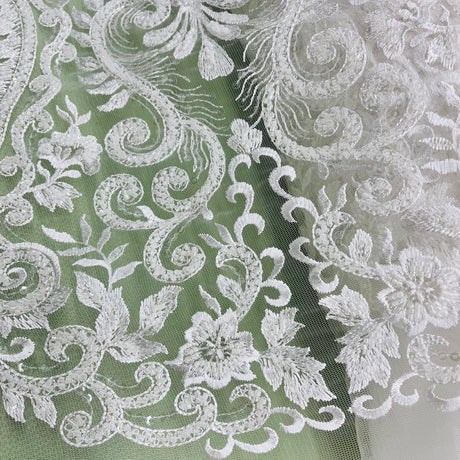 Beaded Embroidered Lace Mesh