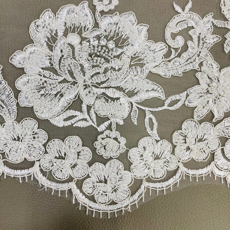 Beaded Floral Lace Trimming