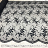 1 Yard Silver Beaded Lace Fabric Embroidered on Net Mesh for Wedding and Evening Gowns – 52"