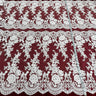 1 Yard Corded Bridal Lace Fabric Embroidered on Polyester Net Mesh