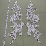 Corded Floral Lace Applique 22" x 5"