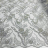 Beaded Embroidered Lace Fabric on Polyester Net Mesh