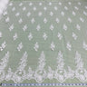 Beaded Corded Floral Bridal Lace Fabric - White, Scalloped Border, 54" Width (1 Yard)