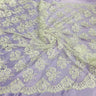 1 Yard Corded Bridal Lace Fabric Embroidered on 100% Polyester Net Mesh – 50"