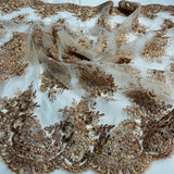 Beaded Corded Lace Fabric 56" Wide