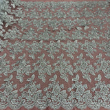 Beaded Corded Bridal Lace Fabric
