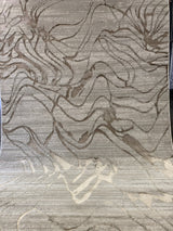 Maximus 233 Polyester Viscose Blend Fabric - Earth Tones Abstract Design, Color-Changing Flat Weave, Beige Platinum Viscose, 7'6" X 10'3" (1 Rug)