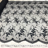 1 Yard - Beaded Lace Fabric Embroidered on 100% Polyester Net Mesh - Ivory - 52" | Lace USA - 41802W-BP