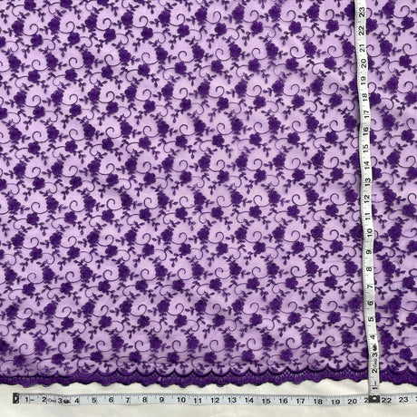 Embroidered Lace Mesh in Lt. Blue and Purple