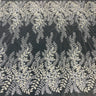 Beaded Sequined Lace Fabric on Polyester Net Mesh