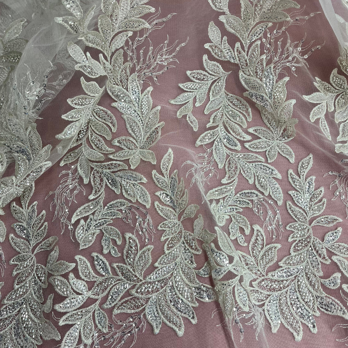 Beaded Embroidered Lace Mesh
