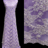 1 Yard Exquisite Corded Embroidered Bridal Lace Fabric for Special Dresses White