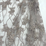 Beaded Corded Bridal Lace Nude Mesh