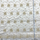 Corded Bridal Lace Fabric 100% Polyester Net Mesh 52"
