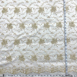 Corded Bridal Lace Fabric 100% Polyester Net Mesh 52"