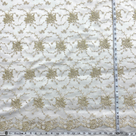 Corded Bridal Lace Fabric 100% Polyester Net Mesh 52"