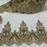 Beaded Corded Lace Trim on Organza