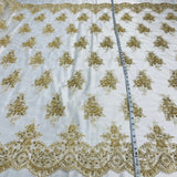Beaded Corded Lace Fabric 56" Wide