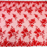Beaded 3D Floral Lace Fabric