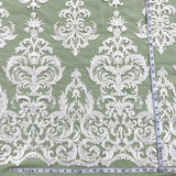 1 Yard Corded Bridal Lace Fabric Embroidered on 100 Percent Polyester Net Mesh Gold