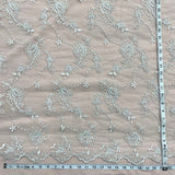 1 Yard Beaded and Corded Bridal Lace Fabric Embroidered on Polyester Net Mesh for Elegant Wedding Gowns – 50"