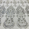 Beaded Lace Fabric on Polyester Net Mesh