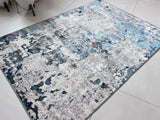 Tess 912 Blue Polypropylene Area Rug - Blue, TES912 Blue, Machine Made, Made In Turkey (5' 3" X 7' 4")