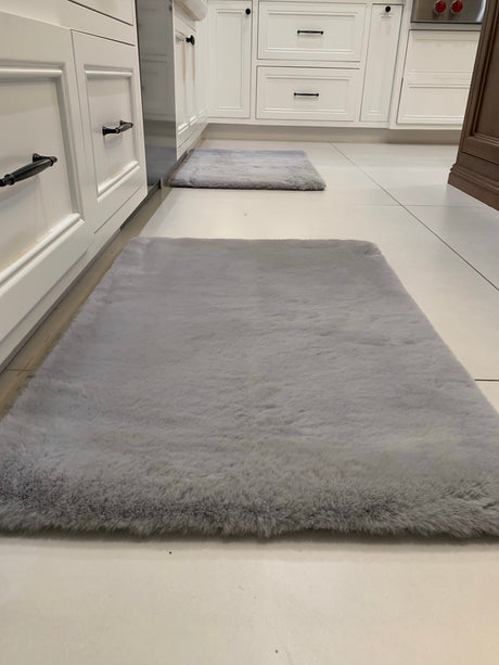 Faux Fur Rug Fabric - Charcoal Gray, 2' X 3' (1 Piece)