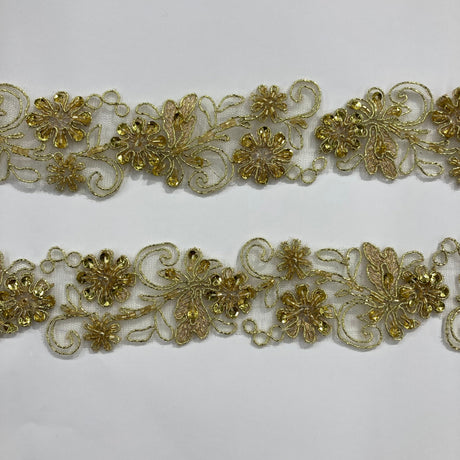 Beaded Corded Lace Trim